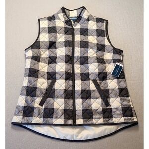 Karen‎ Scott Sport Women's Quilted Checkered Zip Up Vest- Size M